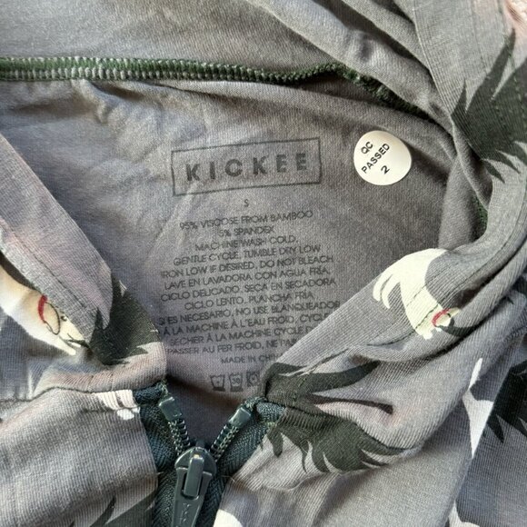 Kickee Pants Long Sleeve Jumpsuit Gray Dog Christmas Tree Drag - Picture 3 of 4